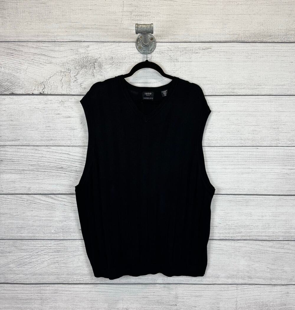 Izod Golf Men's Black Mercerized Cotton Sleeveless Golf Vest Size XXL